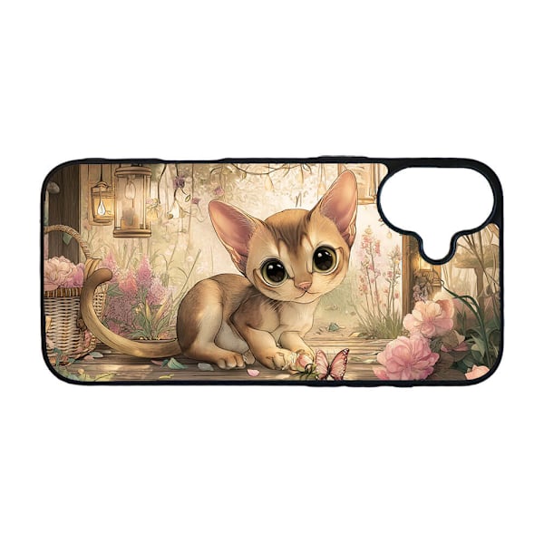 Tecknad Abessinier Katt iPhone 16 Mobiltelefon Skal