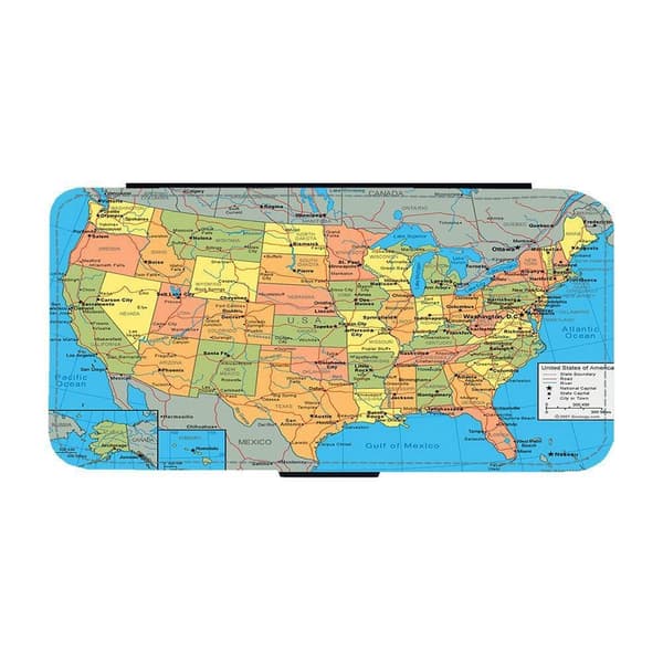 Karta över USA iPhone 17 Pro Max Flip Mobilfodral