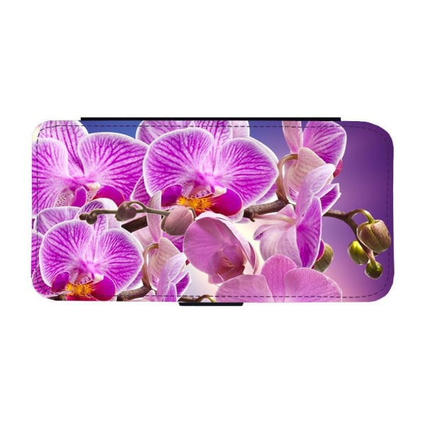 Lila Orkideer Blommor iPhone 14 Pro Max Plånboksfodral multifärg