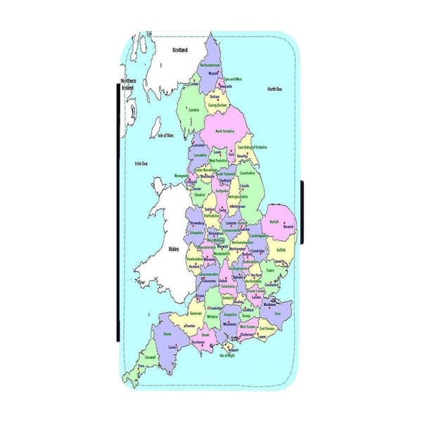 Karta över Storbritannien iPhone 15 Plus Flip Mobilfodral