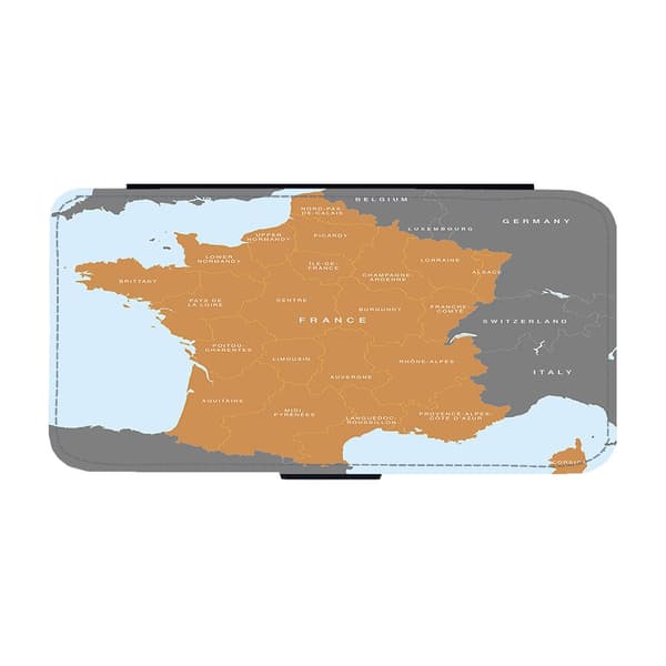 Karta över Frankrike iPhone XS Max Flip Mobilfodral