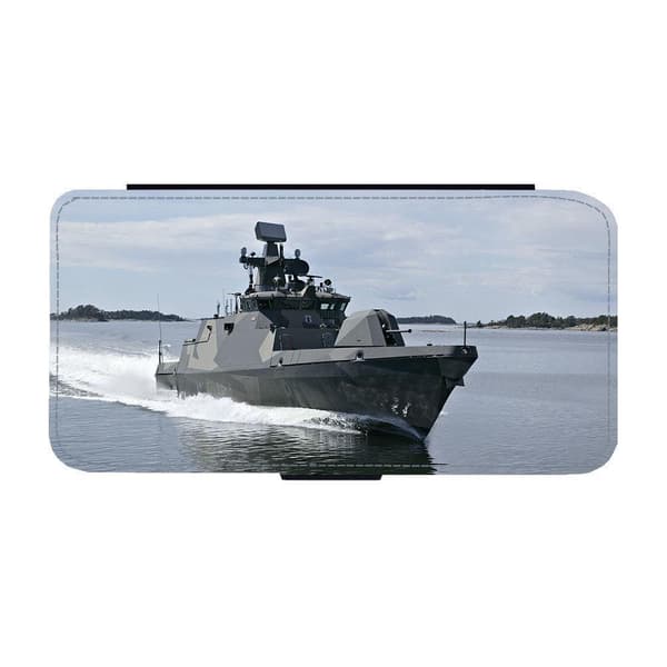 Örlogsfartyg Missilbåt iPhone 14 Pro Flip Mobilfodral