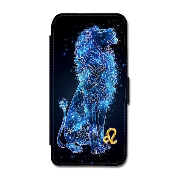 Stjärntecken Lejonet iPhone 14 Pro Flip Mobilfodral