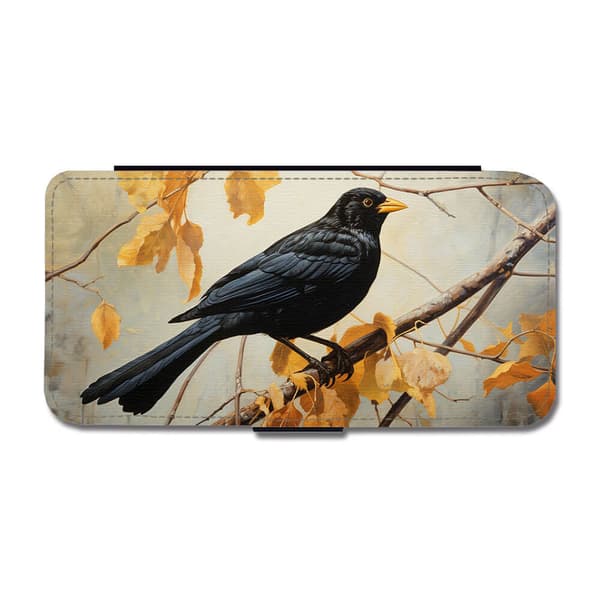 Koltrast Oljemålning iPhone XS Max Flip Mobilfodral