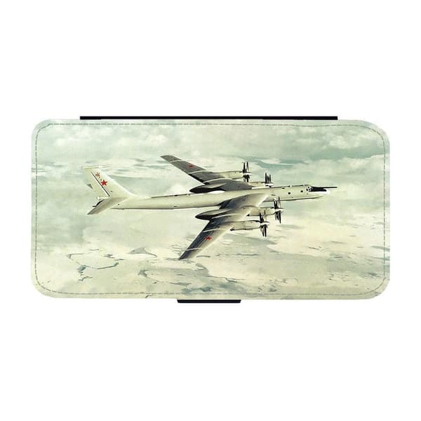 Tu-95 Strategisk Bombplan iPhone 15 Plus Flip Mobilfodral