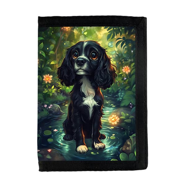 Barn Söt Tecknad Cocker Spaniel Hund Plånbok