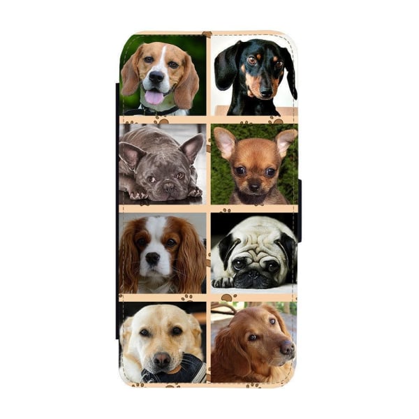 Hundar iPhone 15 Plånboksfodral multifärg