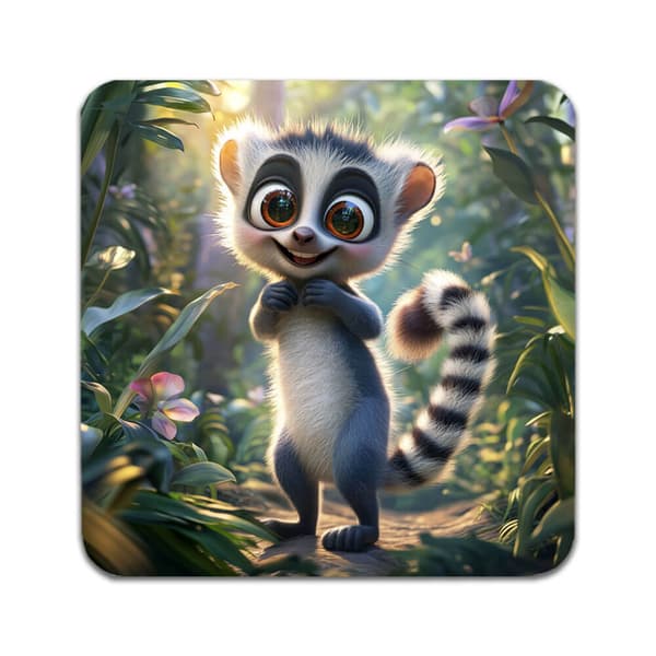 4 ST Söt Djur Lemur Underlägg