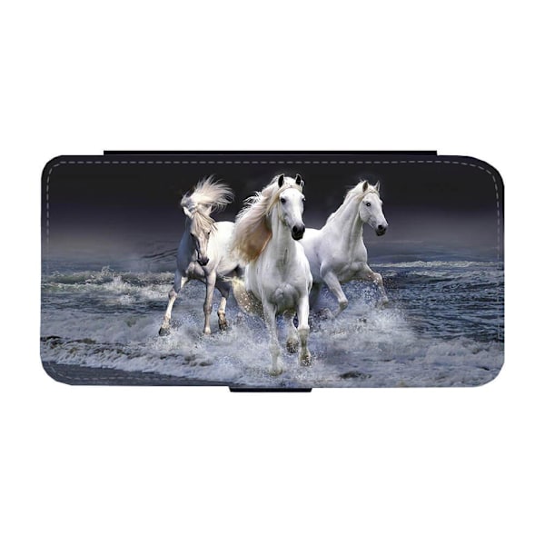 Vita Hästar Samsung Galaxy S10 Flip Mobilfodral