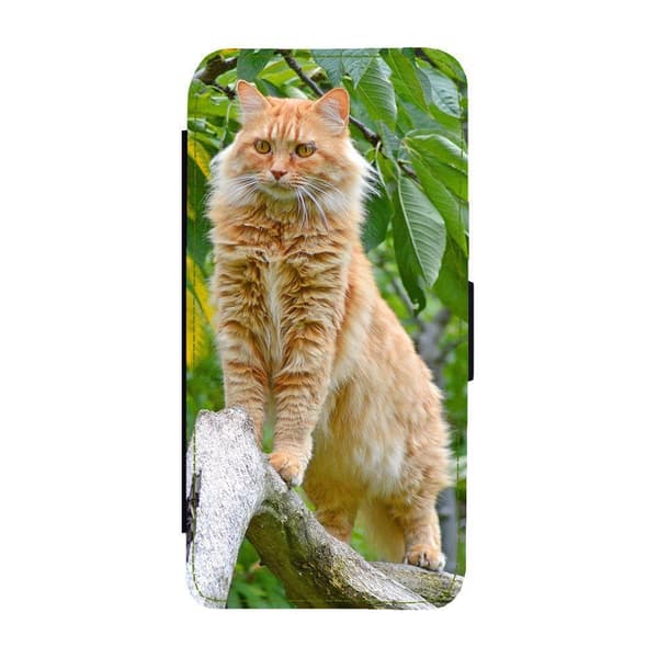 Katt Maine Coon iPhone 14 Pro Max Flip Mobilfodral