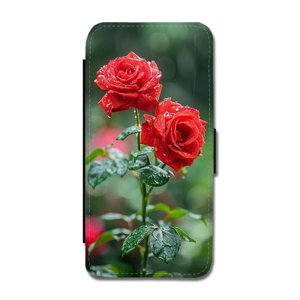 Blommor Röda Rosor Samsung Galaxy S24 Ultra Flip Mobilfodral