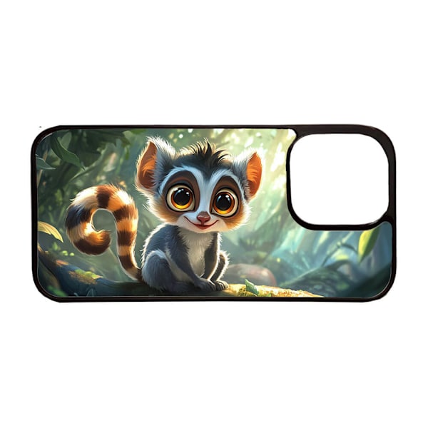 Ljuvligt Tecknad Lemur iPhone 15 Pro Mobiltelefon Skal