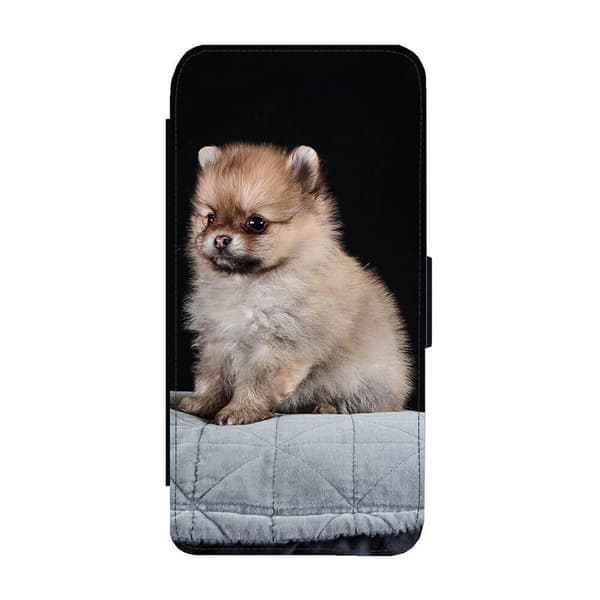 Pomeranian Valp iPhone 12 Mini Flip Mobilfodral