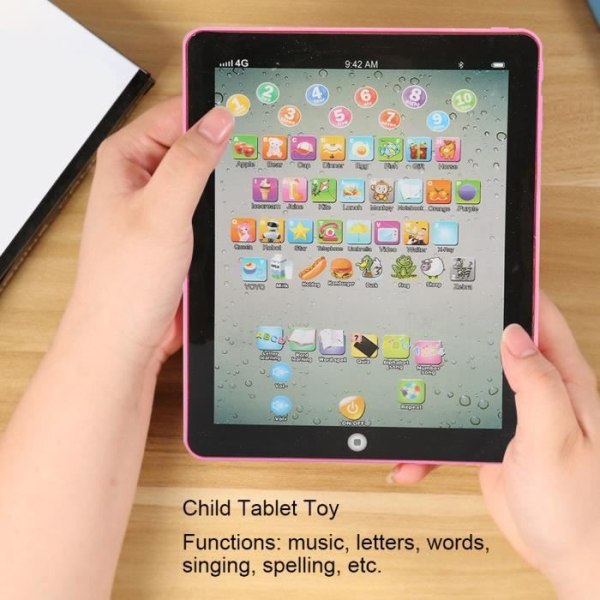 Barns tablettleksak kinesiska engelska lärandemaskin Pedagogisk leksakspresent till baby (rosa)