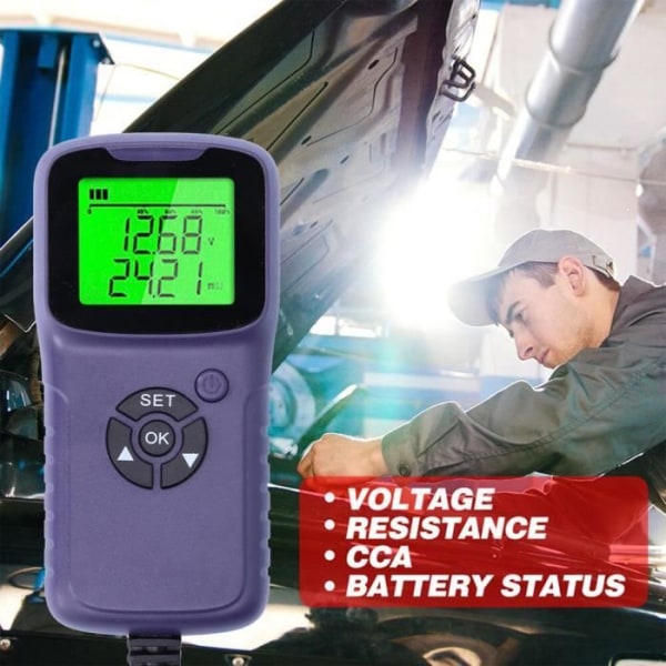 VBESTLIFE bilbatteritestare A300 Digital bil LCD-analysverktyg (lila)
