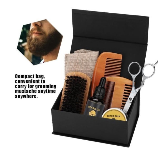 Skäggvårdsset med skäggolja, skäggbalsam, skäggkam, skäggborste och sax, underbar present till män