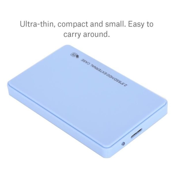 Ashata SSD-fodral Extern hårddiskhölje USB 3.0 till SATA 2,5' 7 mm 9,5 mm HDD SSD Verktygsfri Blå