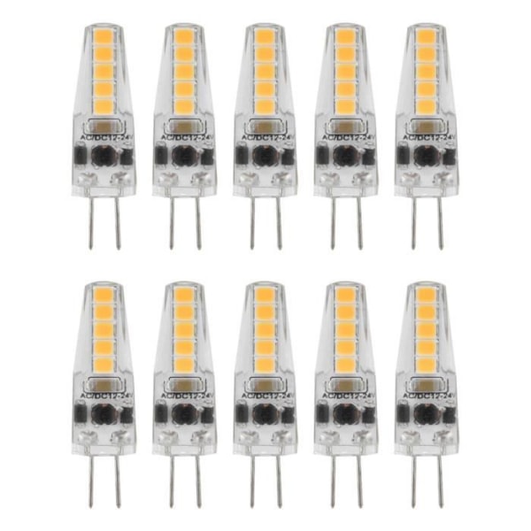 Dioche G4-lampor 10st G4 LED-lampor 2W Dimbara Bi-Pin-baslampor för ljuskrona Takljus Bordslampa Varm vit 3000K