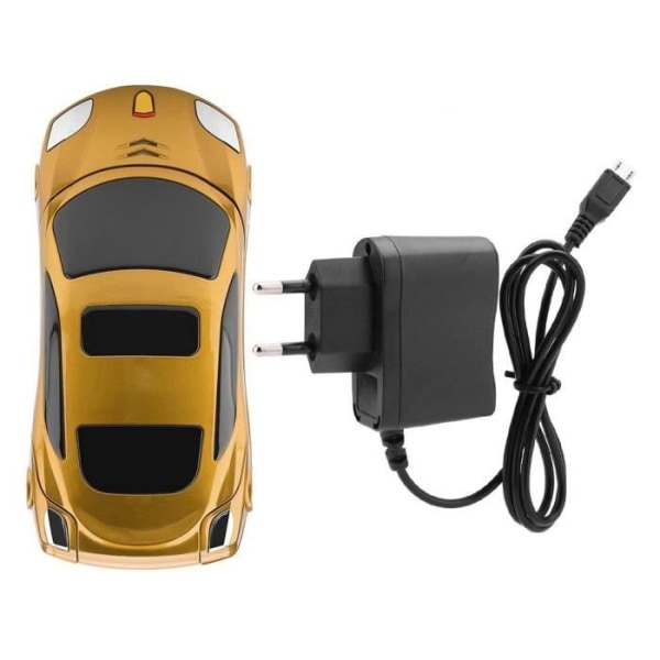 Dilwe Flip-telefon för Ferrari Biltelefon Flip-knappsats Bilmodell Mobiltelefon 100V-240V EU-kontakt (guld)