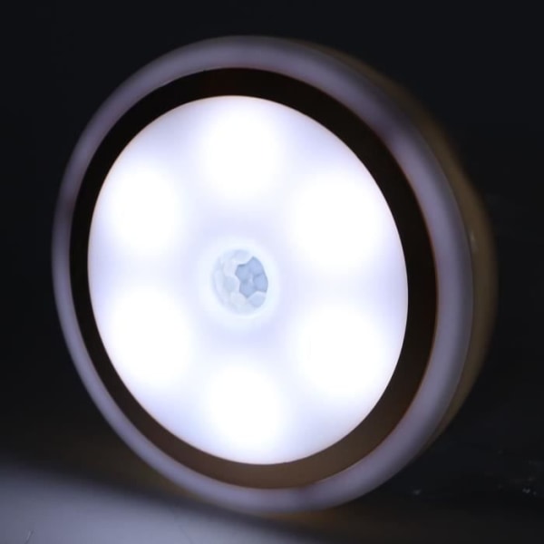 LED-rörelsesensorlampor 6 lysdioder, batteridrivna LED-nattlampor, stegljus, garderobslampor Trappljus,