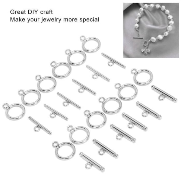 Toggle Clasps Halsband Armband DIY Runda Toggle Clasps T-bar spännen för smyckestillverkning stålfärg