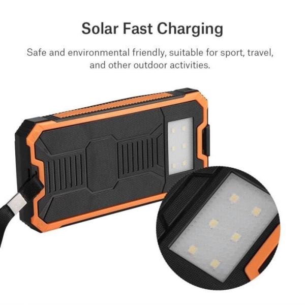 Dilwe Portable Power Bank 20000mAh Solar Power Bank Dubbel USB Snabbladdning DIY Kit Orange