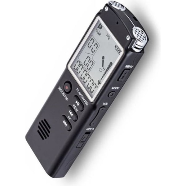 16G digital röstinspelare Ljudinspelare MP3-spelare Ljudport Svart