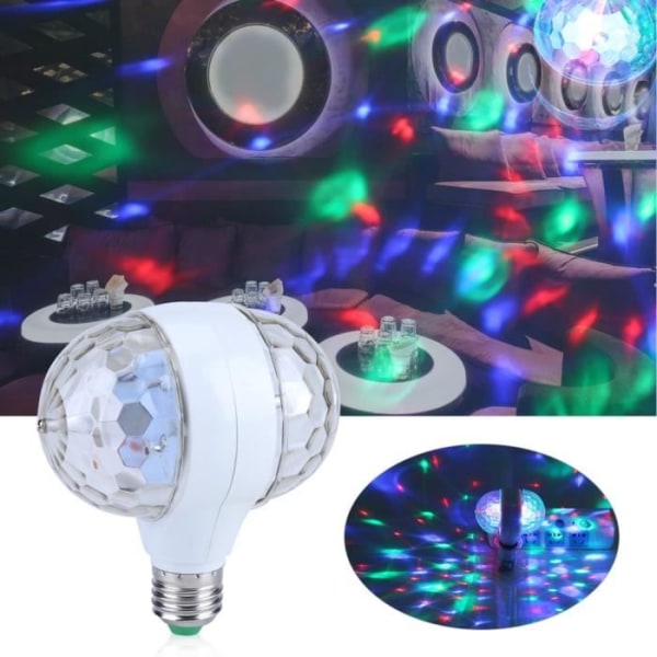 E27 RGB LED Disco Scenlampor Kullampa 2 Head Roterande Partyeffektlampa 220V EU-kontakt