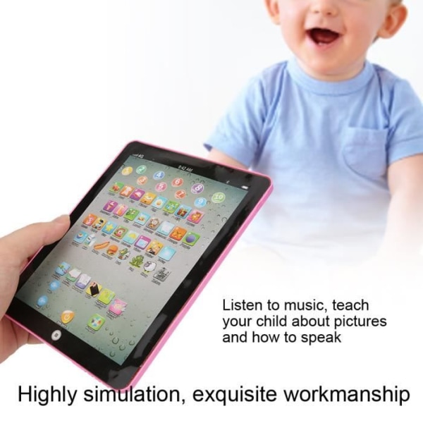 Barns tablettleksak kinesiska engelska lärandemaskin Pedagogisk leksakspresent till baby (rosa)