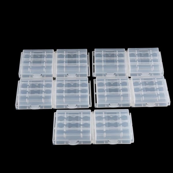 10 st Plastfodral Förvaringslåda Accus Fodral för AA AAA-batteri
