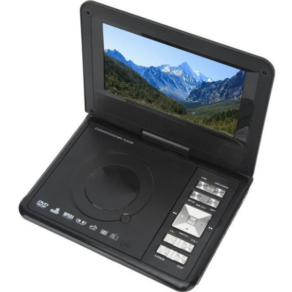 Ashata Car Nackstöd DVD-spelare Bärbar DVD-spelare 1080P 7-tums HD-svängbar skärm stödkort