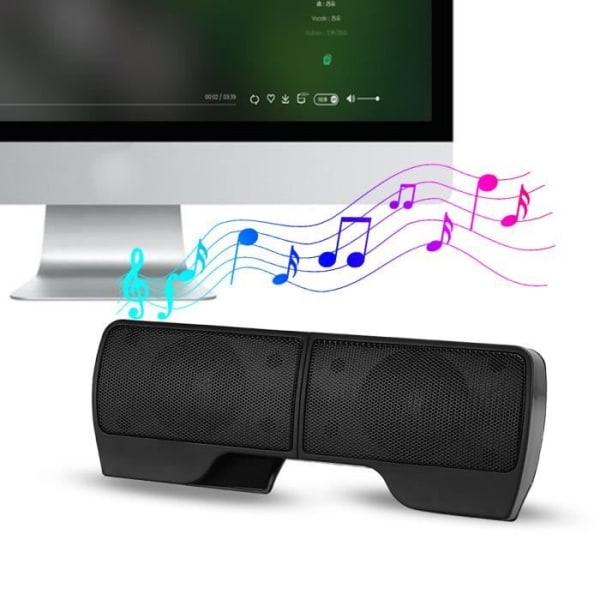 BEF Soundbar för bärbar klämma skärm USB mini stationär bärbar 2.0 ljuddatortillbehör