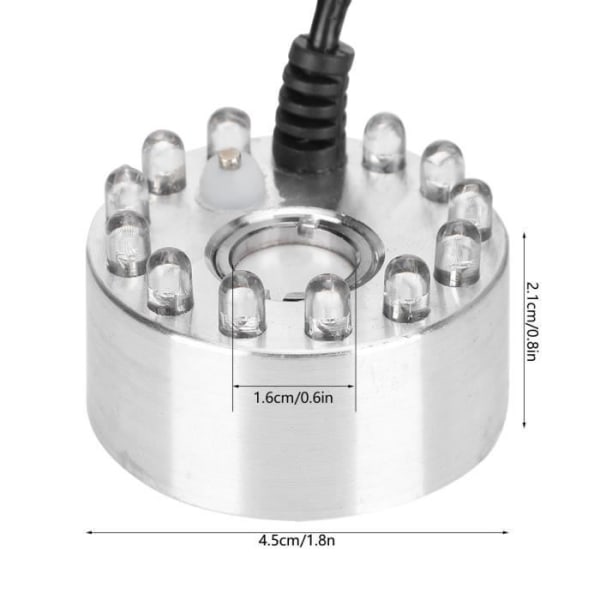 Minidimspruta Atomizer Vattenfontän prydnad med 12 lampor dekoration (EU 100-240V) -CHD