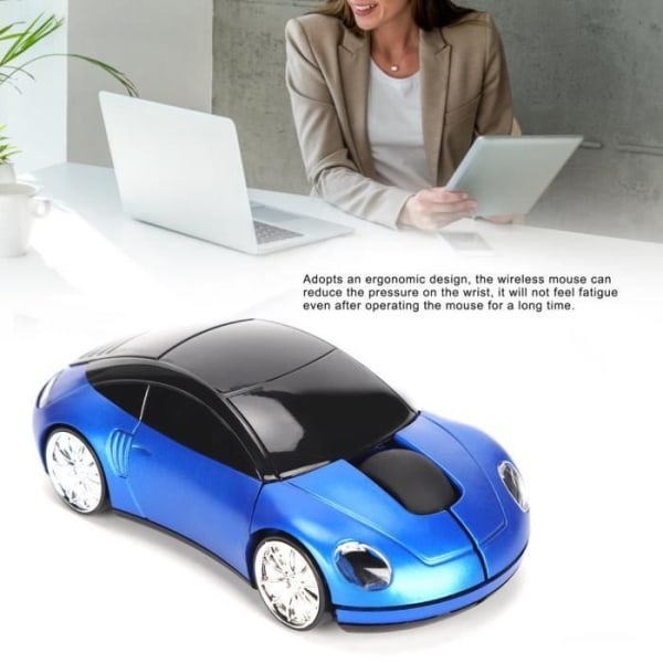 Dilwe Gaming Mouse Möss för bärbar dator PC Car Shape Bärbar 2.4G trådlös mus med USB-mottagare för