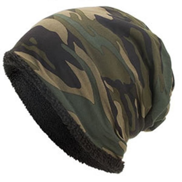 Dioche Camouflage Slouchy Hat för män Mjuk kamouflagehatt för män unisex vintervarma bagagetillbehör grön