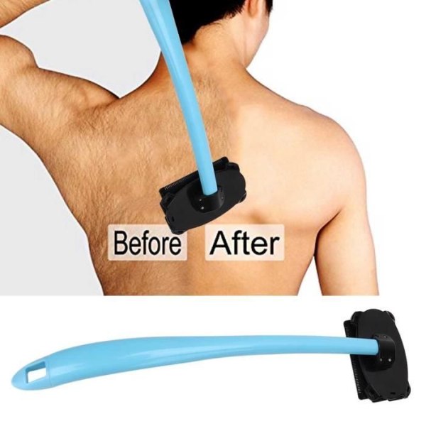 Lång räckvidd, hårborttagning på ryggen och kroppsrakapparat med dubbla lager rakhyvel och trimmer för män