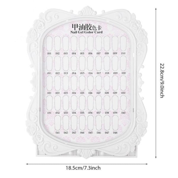 Nail Art Display-ställ, 48 färger Nail Art-kort Tips Display Board Rack, Nagellackkort Nail Practice Manikyr