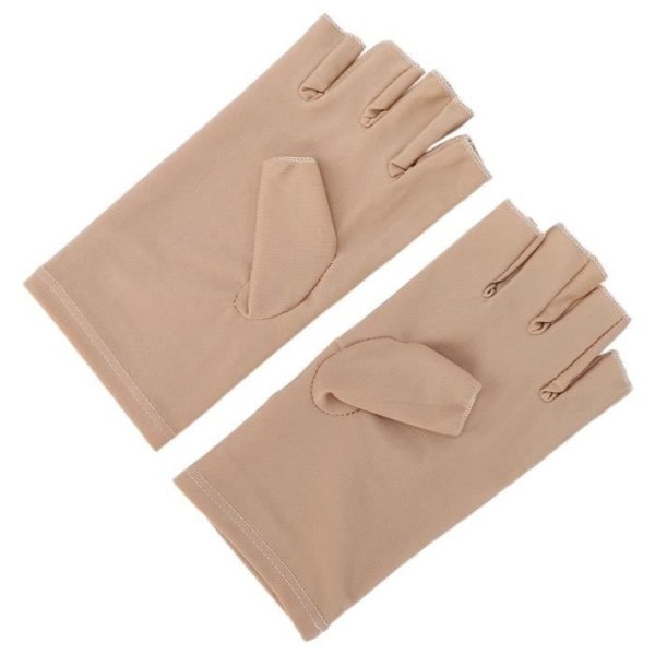 Professionella anti UV-handskar i bomullsfiber - DILWE - Beige - UV-skydd - Manikyr