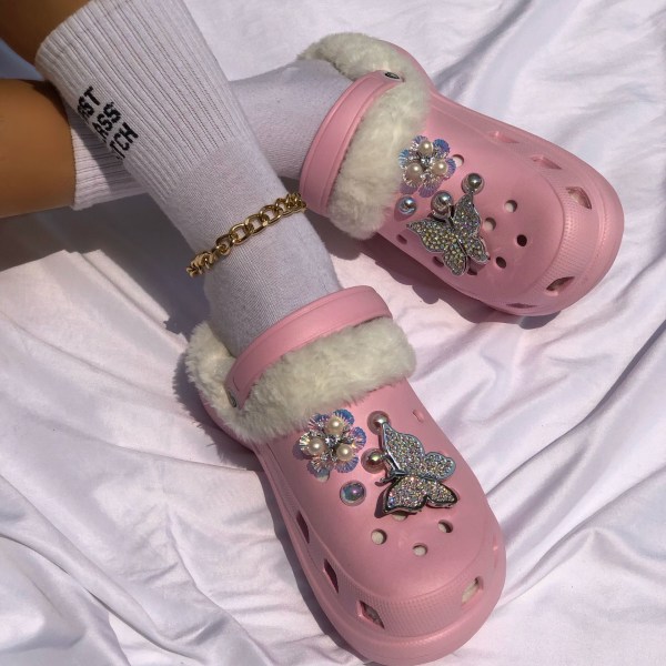 Klassiska Bae Clog Platform Shoes Slip On Sa pink 36