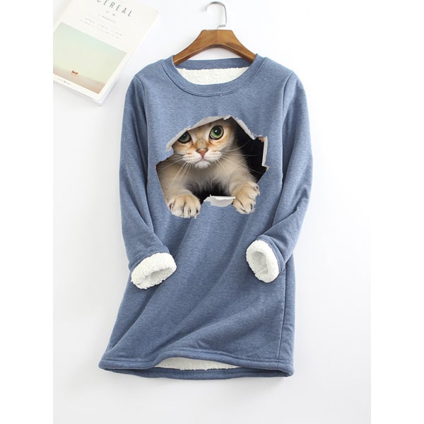 Sweatshirt för kvinnor Sherpa Fleece Teddy De blue XL