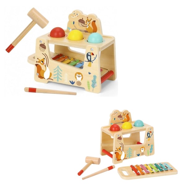 Tooky Toy Kids Music Toy 2 i 1 Xylophone Hammer G
