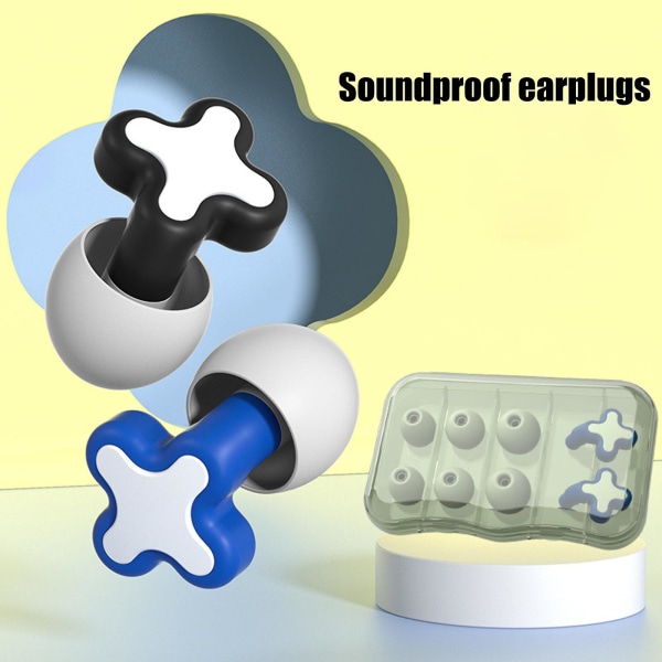 Ljudisolerade öronproppar i silikon Bullerskyddande ljud Blue