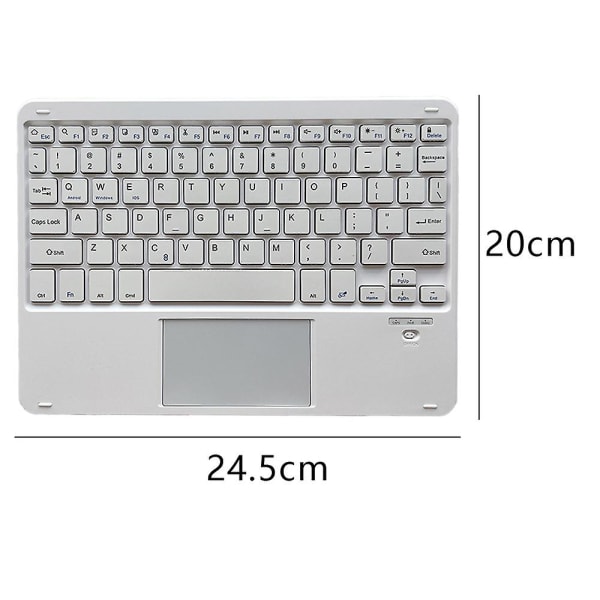 Ultratunt trådlöst Bluetooth tangentbord med pekplatta - Universal Recha White