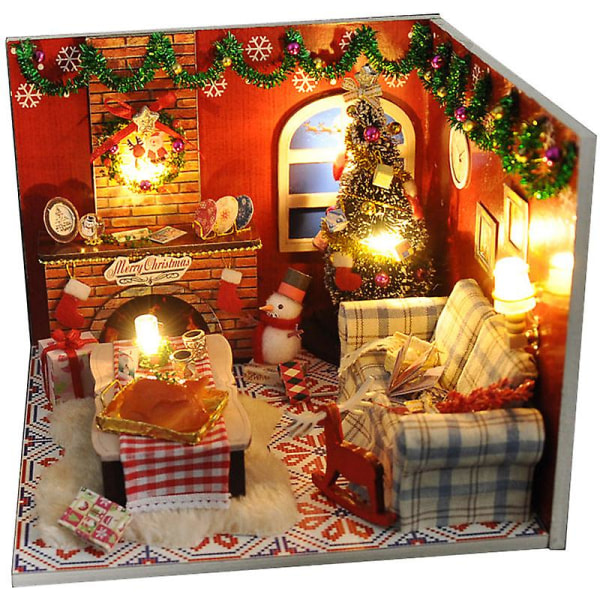 DIY mini dockhus jul cover med ljus