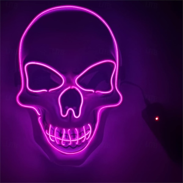 Halloween LED-mask Lyser upp läskig dödskalle ansiktsmask Glowing Halloween dödskallemask för Cosplay Halloween festtillbehör