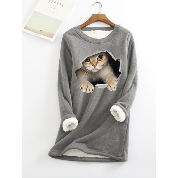 Sweatshirt för kvinnor Sherpa Fleece Teddy De Deep gray XL