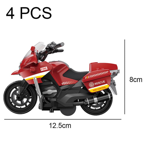 Pojkar tröghetsleksak motorcykel modell 4 delar