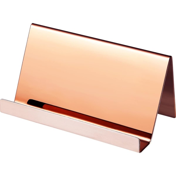 Visitkortshållare i rosa guld - Visitkortsskärm i rostfritt stål