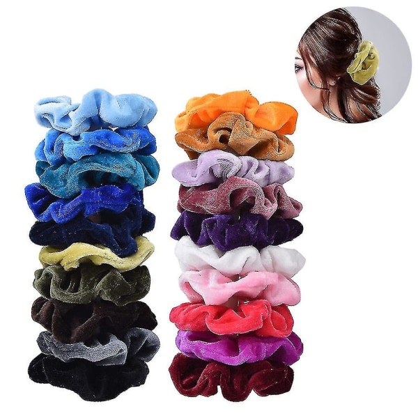 Hair Velvet Scrunchies Pack med hårband, Hair Ac