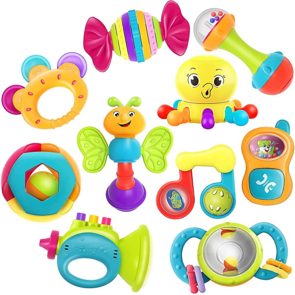 10st Baby Rattle Toys, Musical Toy Set, Early Educational, Newborn Ba